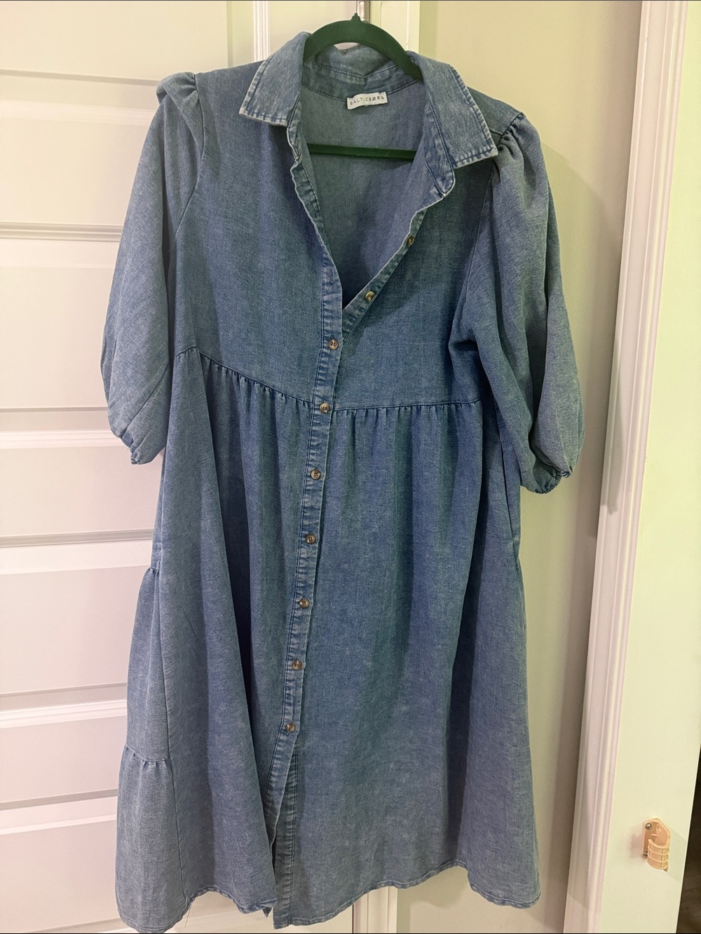 Baltic Born Denim Button-Front Dress - blue denim